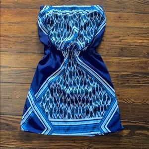 Express Navy Print Silk Dress